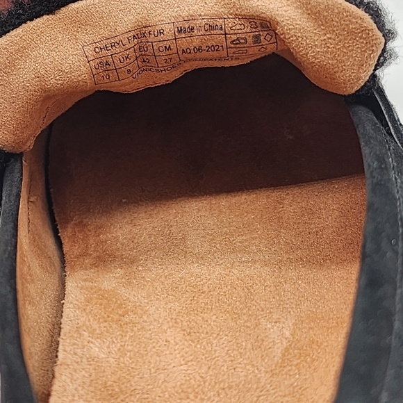 Vionic Cheryl Faux Fur Shearling Nubuck Suede Black‎ Loafer Size Women's 10 - Picture 11 of 11